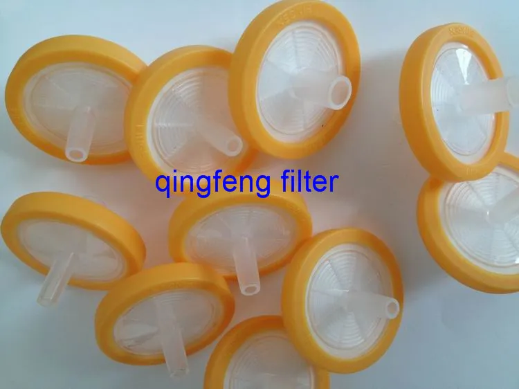 0,22 ~ 0,65 micron 13 mm Filtre de seringue PTFE hydrophobe pour HPLC 